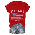 thumbnail image 2 of YVNAURA USA 250th Anniversary Shirt for Women Patriotic V Neck American Flag Graphic Tee 1776-2026 Semiquincentennial Casual Top 4th of July Independence Day Summer Shirt for Wife Mom, Red, 2XL, 2 of 4