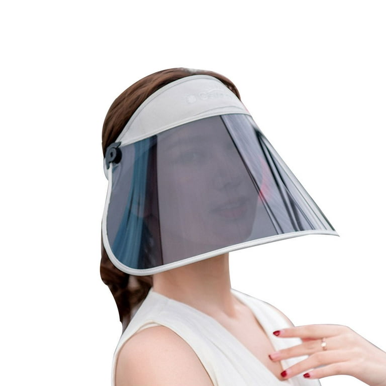Xiaoluokaixin unisex Summer Anti-UV Sun Hat SPF50+ Wide Brim Adjustable Visor Cap Outdoor Multi-functional Anti-Saliva Face Shield, adult Unisex, Size