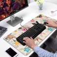 thumbnail image 2 of Long Mouse Pads for Desk,Dogs with Party Hats and Flowers Desk Mats on Top Of Desks, Desk Mouse Pad Extra Large with 3mm Non-Slip Base and Stitched Edge for Gaming,Office,Work,Home 31.5"x15.7", 2 of 6