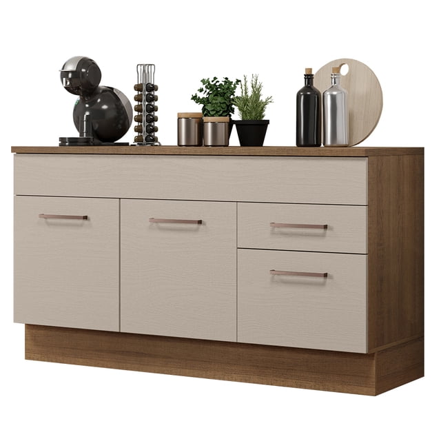 Mueble de Cocina Para Tarja MADESA 150 cm 2 Cajones 2 Puertas Marrón/Crema Agata