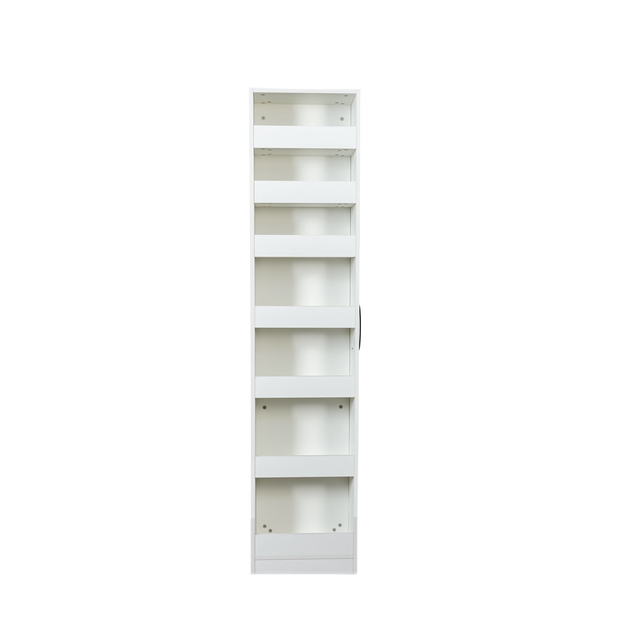 Leumius 7 Tier Multipurpose Pull-out Storage Shelf, Single-sided Open Shelf for Kitchen Living Room and Narrow Spaces White
