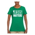 thumbnail image 2 of Jesus Matters Christian Love God Church | Womens Inspirational/Christian Graphic T-Shirt, Kelly, 2XL, 2 of 3