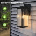 thumbnail image 4 of Large Size Outdoor Wall Lights,16 Inch Wall Lantern, Waterproof Exterior Wall Sconce, Anti-Rust Wall Mounted Lighting with Glass Shade, Matte Black Lamp with E26 Socket for Porch, Front Door , 2 pack, 4 of 7