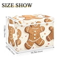 thumbnail image 3 of Gingerbread Man Cartoon Christmas Foldable Storage Bin with Lid and Handle Collapsible Storage Box 16.5 x 12.6 x 11.8 inches, 3 of 7