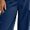 Blue, variant on LEAVINGSUO Cargo Pants Women Satin Work Pants With Elastic Waistband And Button Flap Pockets Casual Trousers Blue S