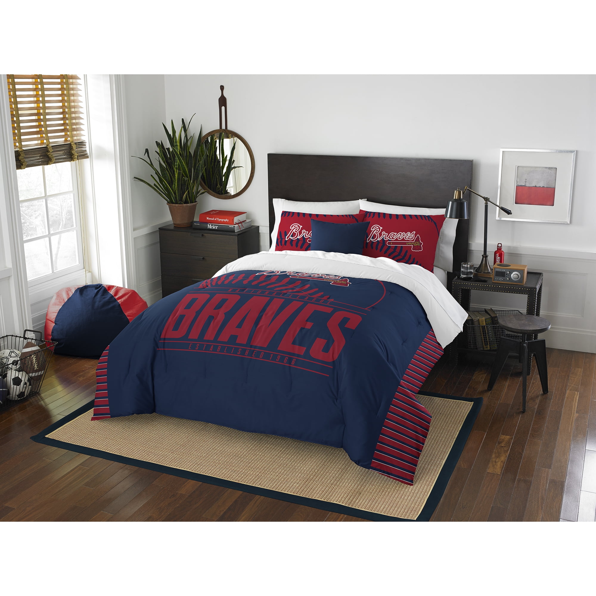Mlb Atlanta Braves Grand Slam Bedding Full Queen Comforter Set