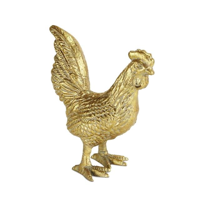 Resin Statue Feng Shui Wealth Cock Rooster Gold Ingot Chinese Style Craft Decor 