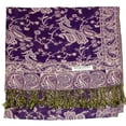 thumbnail image 2 of Falari Women's Reversible Paisley Woven Pashmina Shawl Wrap Scarf 80" x 27" Purple, 2 of 3