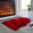 thumbnail image 2 of Long Plush Bedroom Runner Rug - Fleece Non-Slip Carpet Soft Comfortable Machine Washable Floor Mat for Hallways(Red#2), 2 of 5