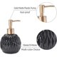 thumbnail image 2 of Ceramics Gold Soap Dispenser for Bathroom, Round Soap Dispenser with Delicate Embossed Rhombus Design, 2 of 5