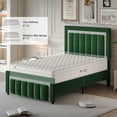 thumbnail image 5 of 4 EVER WINNER Twin Bed Frames, Twin Size Bed Frame with Diamond Velvet Design Headboard and Footboard, Upholstered Bed Frame with Wooden Slats Support, No Box Spring Needed, Easy Assembly, Green, 5 of 8