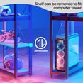 thumbnail image 2 of Bestier 55 inch Gaming Computer Desk with 4-Tier Shelves Craft Table Writing Study Table, Carbon Fiber, 2 of 9