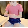 thumbnail image 2 of Faithtur T-Shirt pour Enfants, Couleur Unie Nœud Papillon Col Rond Manches Courtes, 2 of 9