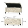 thumbnail image 4 of Noble House Phelan Rectangular Fabric Lift Top Storage Ottoman, French Script, 4 of 12