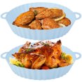 thumbnail image 3 of 2 Pcs Casserole en Silicone pour Friteuse à Air Chaud, Doublure en Silicone Réutilisable pour Friteuse à Air, Panier Rond Résistant à la Chaleur pour Friteuse à Air avec Poignée, Plateau de Cuisson en Silicone, Poêle, Accessoires de Friture à Air pour Four à Micro-Ondes, 3 of 11
