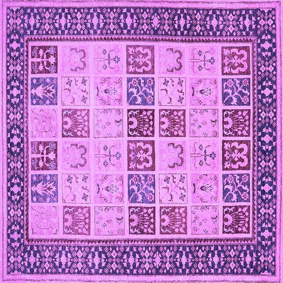 Ahgly Company Indoor Square Persian Purple Traditional Area Rugs, 8' Square