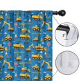 thumbnail image 4 of Blackout Kids Curtains,Cartoon Construction Vehicles Barriers Blue Pattern Childrens Insulated Curtains Set Of 2,Bedroom Essentials,Toddler Room Decor 42"x63", 4 of 5