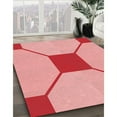 thumbnail image 3 of Ahgly Company Machine Washable Indoor Square Transitional Pastel Pink Area Rugs, 4' Square, 3 of 7