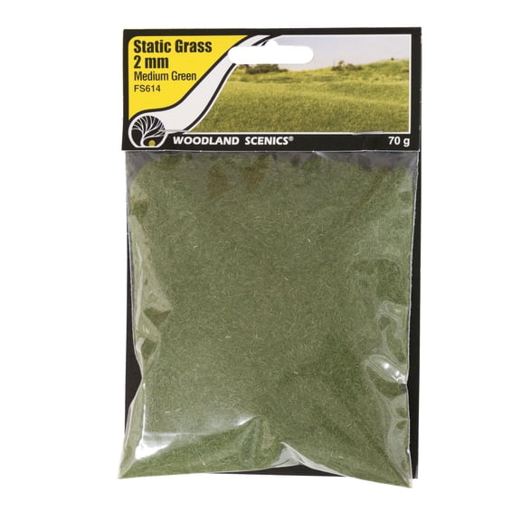 Woodland Scenics FS614 Static Grass Medium Green 2mm