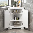 thumbnail image 3 of Triangle Bathroom Storage Cabinet with Adjustable Shelves, Freestanding Floor Cabinet for Home Kitchen, 3 of 15