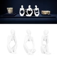 thumbnail image 1 of 3 Piece Thinker Figurine, Resin Hollow Shape Abstract 3 Piece Thinker Statue Vivid White Multipurpose  For Home, 1 of 8