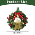 thumbnail image 5 of 12 Inch Pre-Decorated Artificial Pine Leaf Christmas Wreath, Indoor Holiday Hanging Ornament with Ornament Balls, Bows and Berry Clusters, Christmas Wreath for Fireplace Shelf, Party Backdrop, 5 of 6