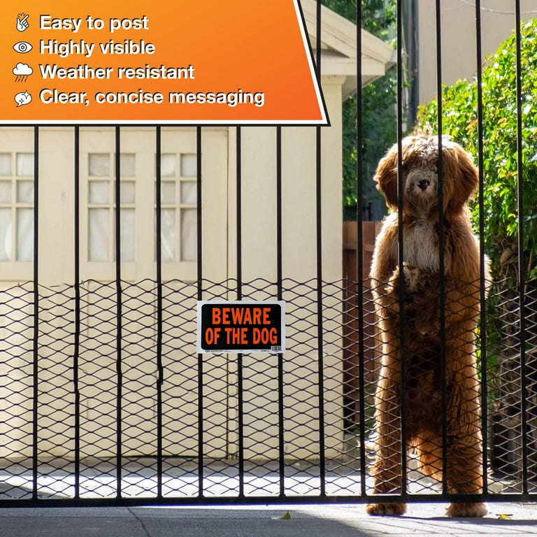 HY-KO Beware of the Dog Sign 8.5 x 12 inch Plastic Outdoor Warning
