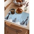 thumbnail image 3 of Sky Blue Christmas Placemats Set of 12 Snowman Christmas Tree Winter Snowflakes Heat Insulation Washable Place Mats, Rustic Non-Slip Table Mats for Dining Table Party Kitchen Decor,13x19 Inch, 3 of 4