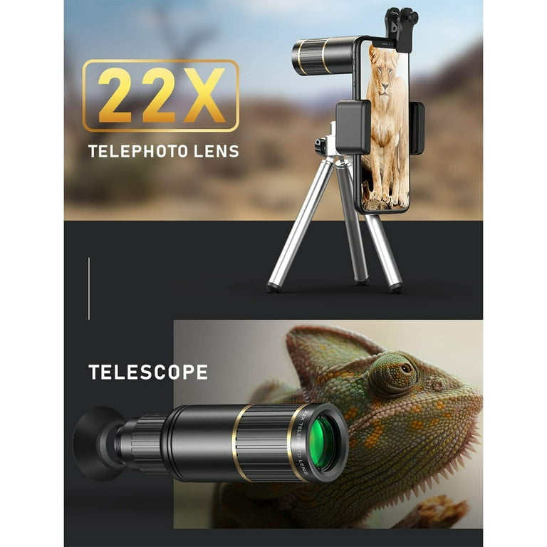Bewolkt koud Zending Phone Camera Lens for iPhone Samsung Pixel, 22X Telephoto Lens, 4K HD 0.67X Super Wide Angle Lens 25X Macro Lens, 205° Fisheye Lens, Metal Tripod - Walmart.com Bewolkt koud Zending Phone Camera Lens for iPhone Samsung Pixel, 22X Telephoto Lens, 4K HD 0.67X Super Wide Angle Lens 25X Macro Lens, 205° Fisheye Lens, Metal Tripod - Walmart.com