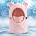 thumbnail image 2 of TSHXS Baby Hats Toddler Cute Bear Ear Thermal Balaclava Hood Hat Drawstring Wind Resistant Full Face Neck Cover for Boys Girls, 2 of 9