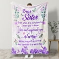thumbnail image 6 of HiiKaa Sister Gifts Blanket,Sister Gifts from Sister,Sister Birthday Gifts,Gifts for Sister,Valentines Gifts for Sister,to My Sister Gifts Throw Blanket 60'' x 50'',Purple, 6 of 9