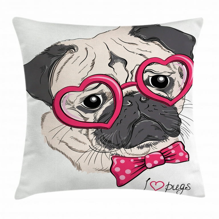 Pug shaped cushion cheap