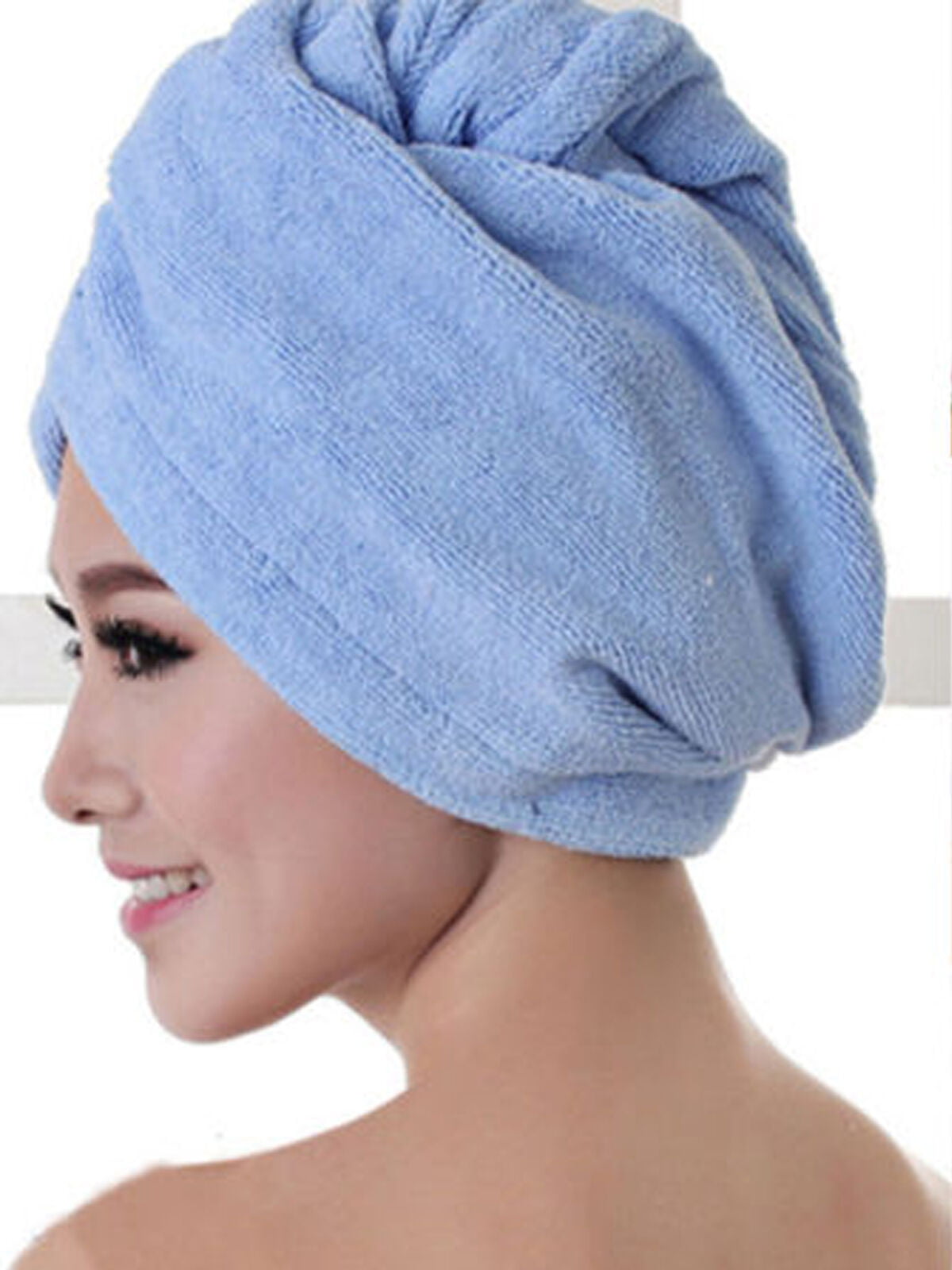 RAPID DRYING HAIR TOWEL CAP--Thick Absorbent Shower Cap 7 Colors 
