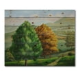 thumbnail image 3 of Designart 'VIbrant Trees With Country Scenery' Traditional Print on Natural Pine Wood, 3 of 5