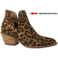 thumbnail image 2 of Beast Sunny-01 Women Western Ankle Pointed Toe Boots Leopard Print V Side Cut D'orsay Block Heel Size Runs Big Size 10, 2 of 2
