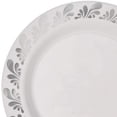 thumbnail image 2 of Exquisite White/Silver Splash Wedding & Party Dinnerware Disposable Plastic Plates 10.25" 40 Pack, 2 of 6
