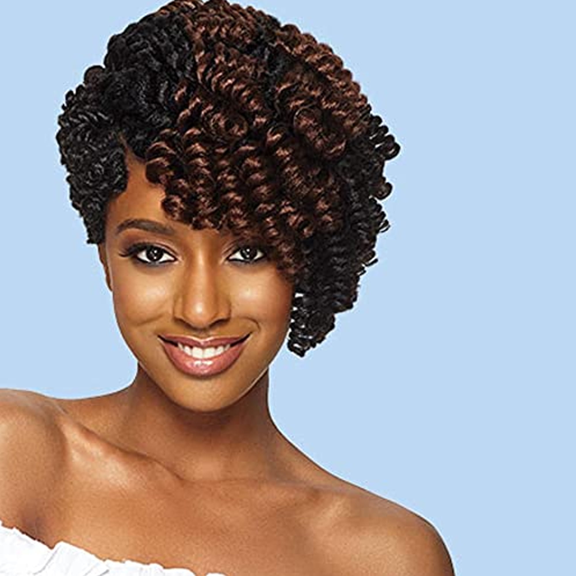 Queentas 6Packs 20inches Short Crochet Hair Saniya Curl Crochet Carrie