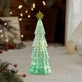 thumbnail image 7 of Xuniizn Small Christmas Tree with Lights for Desk, Glass Table Top Christmas Tree Pre-Lit with Ornaments, Mini LED Lights Christmas Tree Decorations for Home & Office, Green, 7 of 7