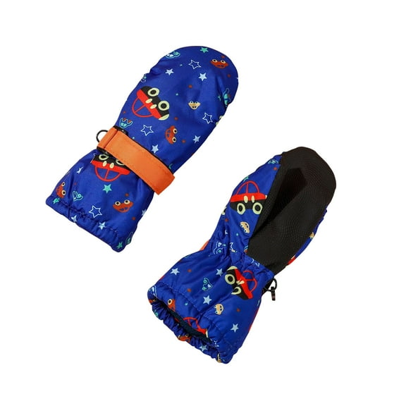 2-4 Years Baby Kids Warm Gloves Winter Waterproof Snow Gloves for Ourdoor Sports, Toddler Bulky Ski Gloves for Boys Girls Blue 2-4 Years