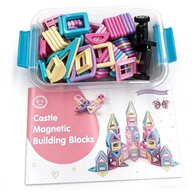 Bloques de Construcción Magnéticos Juguetes, 164 Piezas Juguete Creativos Educativo con Libro de Ideas, Juego de Juguetes Magnéticos de Construcción, 3D Serie única Regalo para Niños y Niñas
