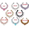 thumbnail image 4 of Koszal Femmes Mode Punk Strass Incrusté U en Forme de Faux Septum Cliquet Anneaux de Nez, 4 of 7