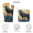 thumbnail image 4 of Colorful Lone Wolf Oven And Pot Holders Sets, Heat Resistant Pads Kitchen Decor for Cooking Baking BBQ Grilling, Christmas Kitchen Gifts, 4 of 6