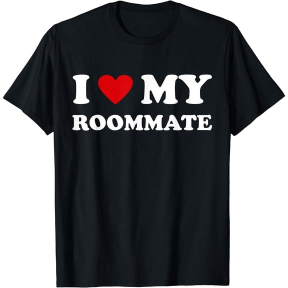 Red Heart - I Love My Roommate T-Shirt Black Small