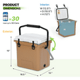 thumbnail image 3 of Magshion 18 Quart Portable Insulated Ice Cooler with Bottle Opener and Latches, Holds Up to 30 Cans, Leak-Proof Outdoor Hard Cooler for Camping Fishing Picnic Boat, Khaki, 3 of 12