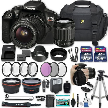 Canon EOS Rebel T6 DSLR Camera with EF-S 18-55mm f/3.5-5.6 IS II Lens + 2 Memory Cards + 2 Auxiliary Lenses + HD Filters + 50