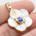 thumbnail image 5 of K-KED 10pcs Natural Amethyst Stone Gems Flowers Reiki Heal White Shell Pendants-Rose Quartz, 5 of 9
