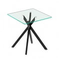 thumbnail image 2 of Glass End Table for Living Room, Holaki 17.72" Modern Square Side Table with Tempered Glass Top & Metal Legs, Small Glass Table for Bedroom Office, Black, 2 of 9