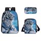 thumbnail image 1 of Bolso de escuela con patrón de animales en 3D, bolso multifunción de viaje transpirable para exteriores, 3 piezas Wmkox8yii jkg5015, 1 of 1