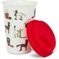 thumbnail image 2 of Abbott Collection AB-27-HOLICATS-TOGO 5.5 in. Holiday Cats Travel Mug, White & Red, 2 of 3