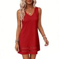 thumbnail image 4 of LIaqionyy Dresses for Women V Neck Sleeveless Lace Dress Elegant Summer Sundress Beach Vacation Outfits, 4 of 6